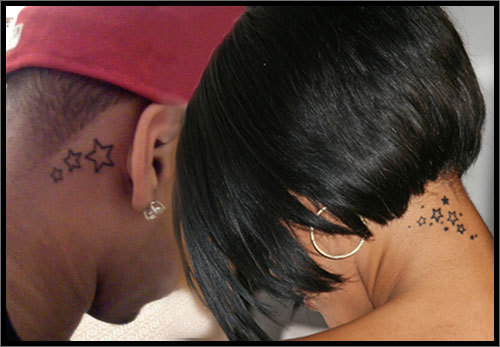 Chris Brown and Rihanna's Neck Tattoos. Fans are obsessed with celebrity 