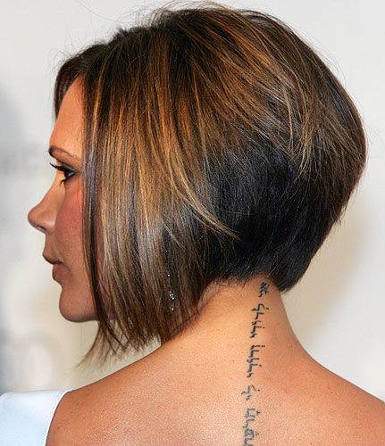 Victoria Beckham's Neck Tattoo. Fans are obsessed with celebrity tattoos.