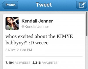 kendell jenner kim pregnant tweet