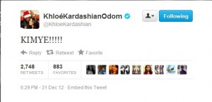 khloe kardashian kim pregnant tweet